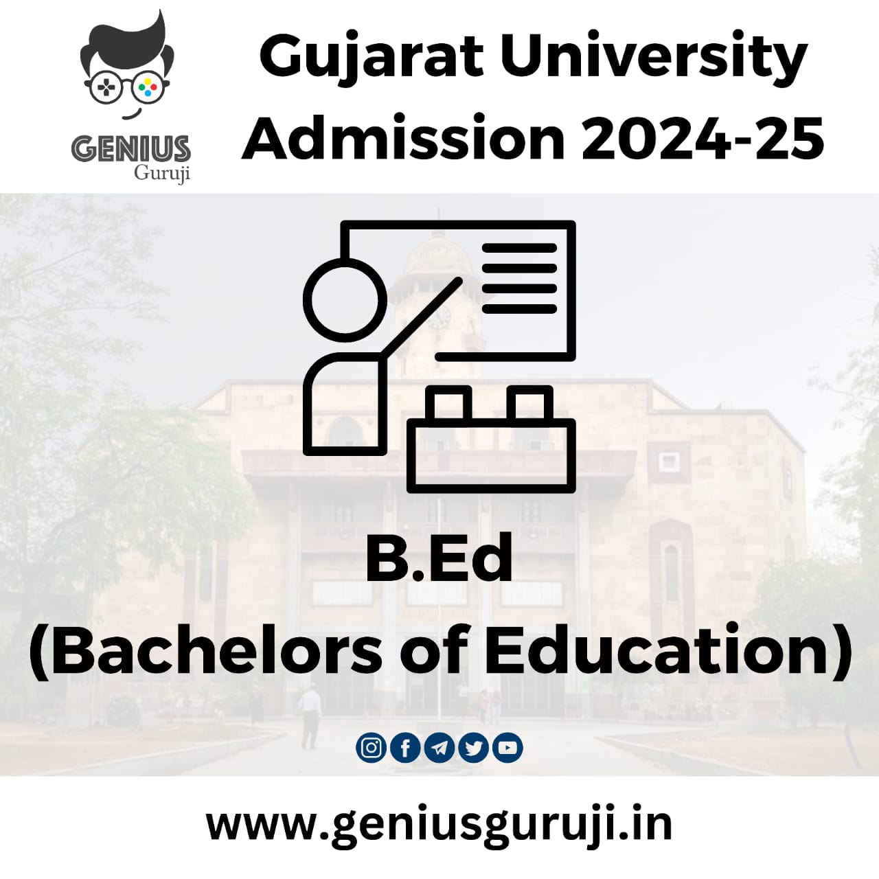 B.Ed (Bachelor Of Education) Admission 2024-25 Gujarat University ...