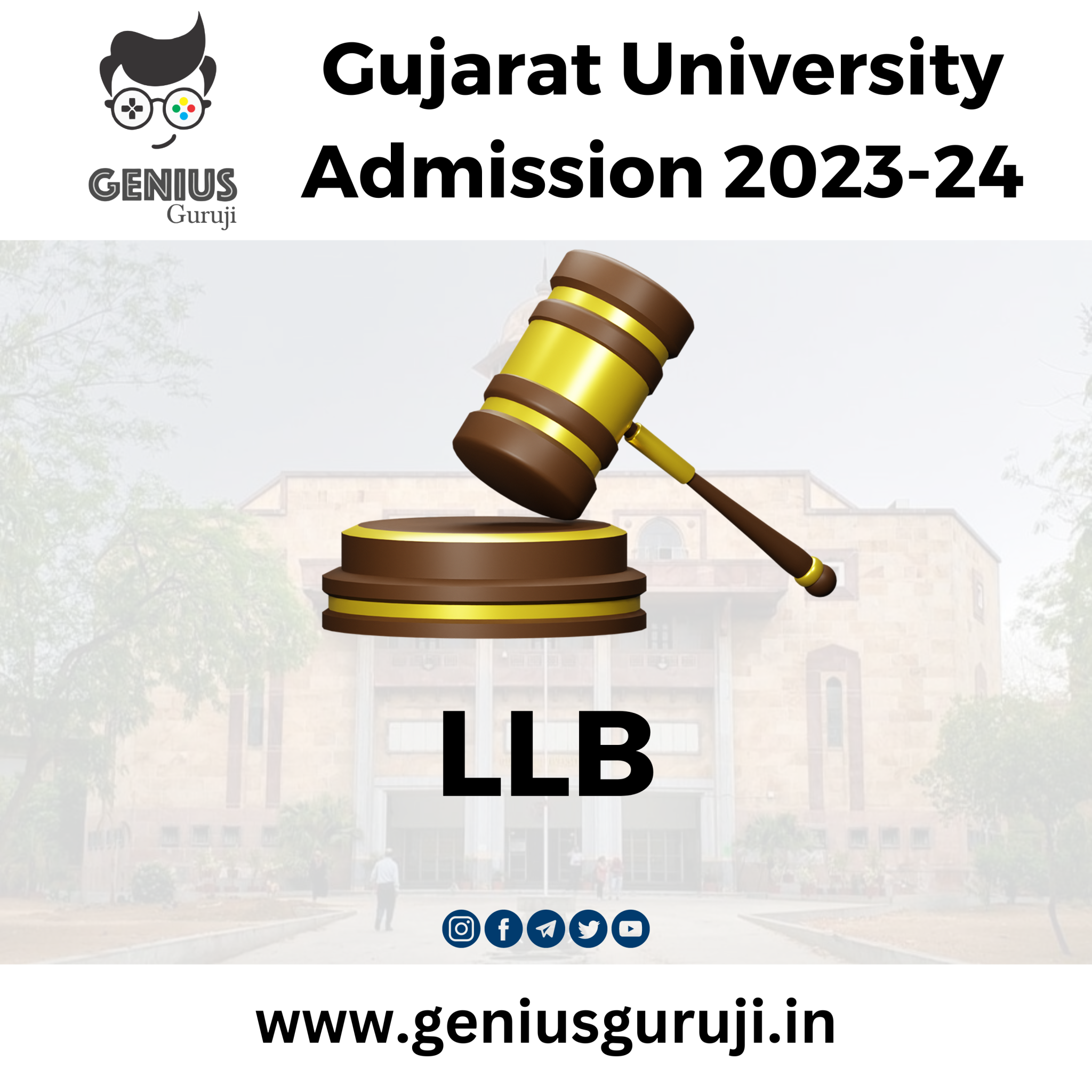 LLB Admission 202324 Gujarat University Genius Guruji